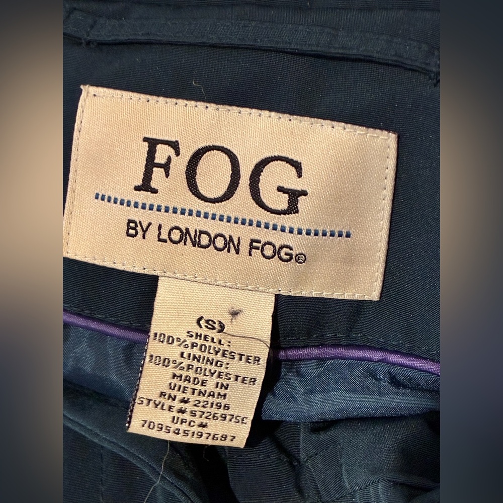 London Fog Teal Double Breasted Trench Coat Jacket Small S Belted Classic - Picture 7 of 7